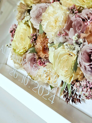 Cadre de fleurs préservées - Shadowbox