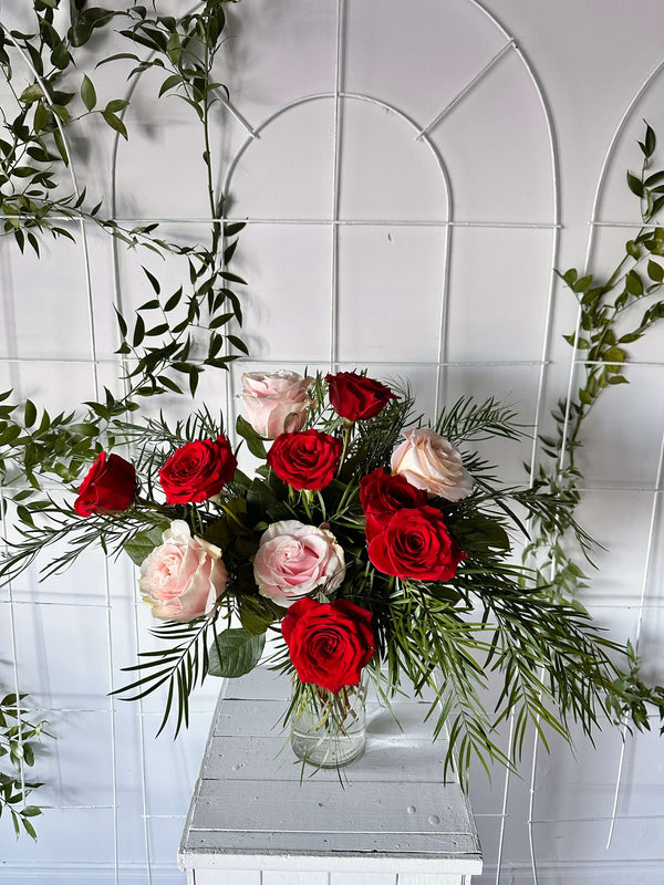 Bouquet de roses mélangées - Spécial St-Valentin