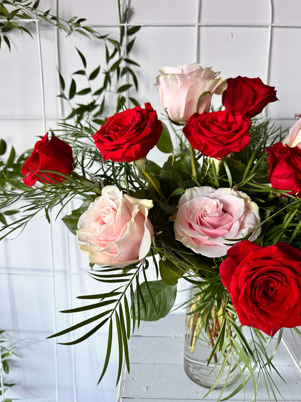 Bouquet de roses mélangées - Spécial St-Valentin